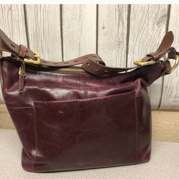 HOBO Charlie Merlot Leather Shoulder Bag - Picture 3 of 11